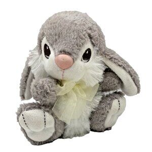 Dan Dee Collectors Choice Plush Easter Bunny Rabbit Gray White Long Ears